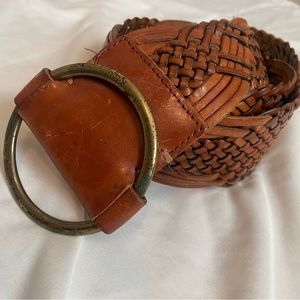 Ralph Lauren Wide Braided Leather Belt, Women’s Size M